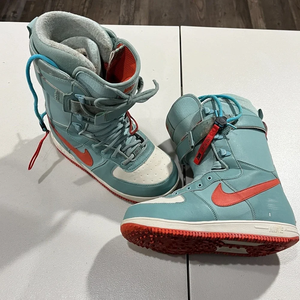 Nike Zoom Force 1 Snowboard Boots Cannon Blue and Copper Women 9‎ RARE